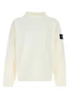 Stone Island Raw Beauty Cotton Sweatshirt In White
