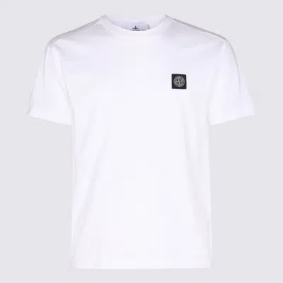 STONE ISLAND STONE ISLAND WHITE COTTON T-SHIRT