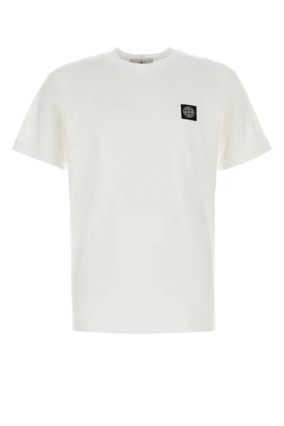 STONE ISLAND STONE ISLAND WHITE COTTON T-SHIRT