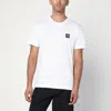 Stone Island Slit Fit Cotton Jersey T-shirt With Patch Logo In White