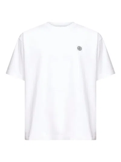 Stone Island White Cotton T-shirt