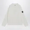 Stone Island Regular-fit Crewneck Sweatshirt With Elasticated Cuffs In White