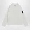 Stone Island Regular-fit Crewneck Sweatshirt With Elasticated Cuffs In White