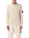 Stone Island White Crewneck Pullover In Neutral