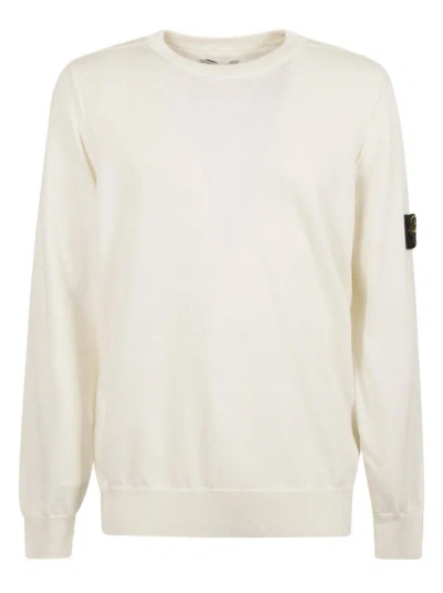 Stone Island White Drop-shoulder Sweater In Neutral