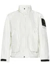 Stone Island White Jacket With Logo Patch And Contrasting Details In White
