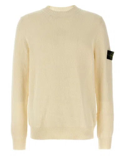 STONE ISLAND WHITE LOGO BADGE SWEATER