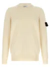 Stone Island Logo Badge Sweater Sweaters And Cardigans White In Neutral