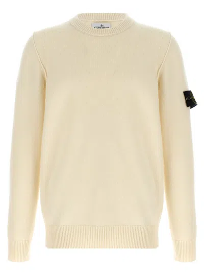 STONE ISLAND WHITE LOGO BADGE SWEATER