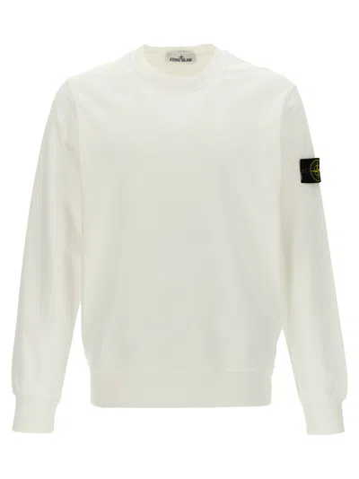 Stone Island Fleece Cotton Sweatshirt In White