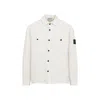 Stone Island White Logo Patch Overshirt In Neutral