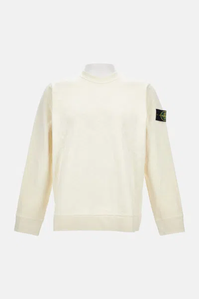 STONE ISLAND WHITE LOGO SOLID SWEATSHIRT