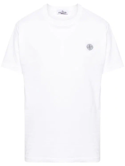 Stone Island White Organic Cotton T-shirts