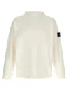 Stone Island Raw Beauty Cotton Sweatshirt In White