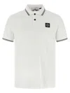 Stone Island White Polo Logo Patch In Neutral