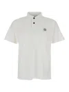 Stone Island White Polo Shirt With Logo Patch On The Front In Cotton Man In White