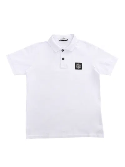 Stone Island White Polo With Logo