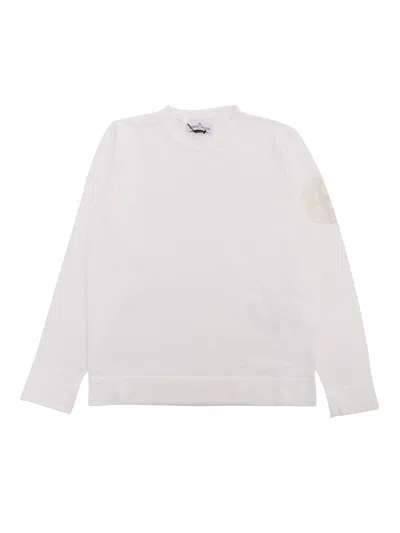 Stone Island White Sweater With Logo