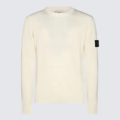 STONE ISLAND WHITE WOOL KNITWEAR