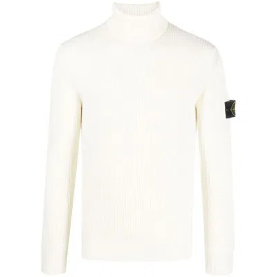 STONE ISLAND WHITE WOOL SWEATER
