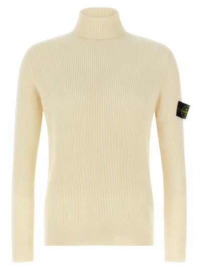 STONE ISLAND WHITE WOOL SWEATER