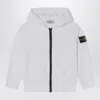 Stone Island White Zip-up Sweatshirt In Cotton In White