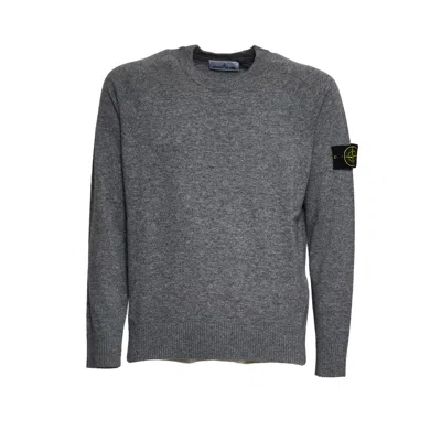 Stone Island Wide Fit Geelong Wool Sweater In Gray