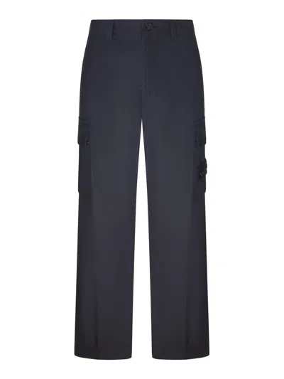 Stone Island Wide-leg Logo-patch Cargo Pants In Multi