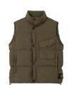 Stone Island Nylon Down Vest In Brown