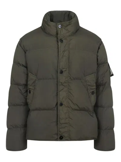 Stone Island Piumino Antivento Effetto Stropicciato In Nylon Riciclato In Multi