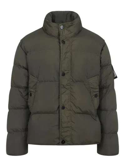 STONE ISLAND WIND RESISTANT CRINKLED EFFECT DOWN JACKET