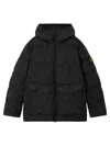 Stone Island Crinkle Reps Ny Hooded Down Jacket In Recycled Nylon In Black