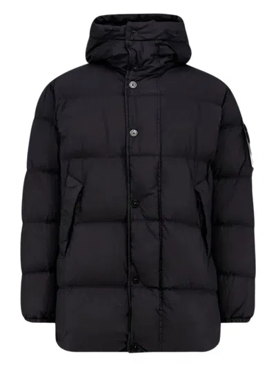 Stone Island Wind Resistant Hooded Parka Clothing In Black