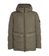 Stone Island Green Recycled Nylon Reps Hooded Down Jacket In Green