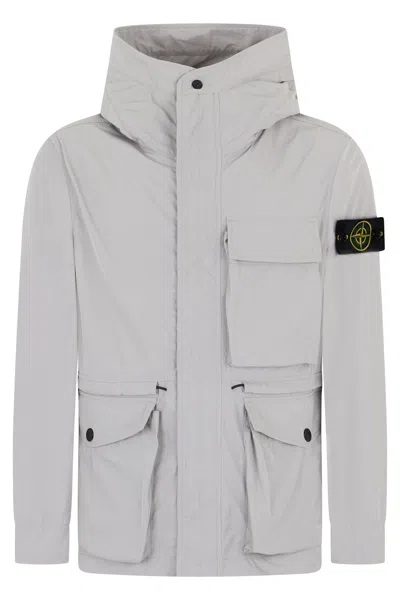 Stone Island Windbreaker With High Collar