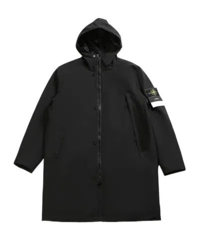 Stone Island Windproof And Waterproof Padded Parka Coat In Black