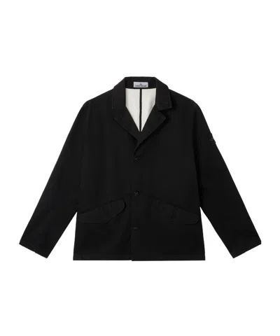 Stone Island Windproof Suit Coat In Black