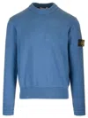 Stone Island Winter Cotton Crewneck Sweater Knitwear Blue