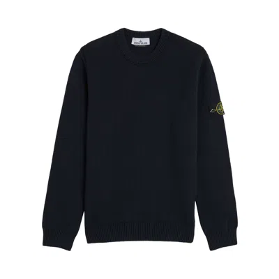 Pre-owned Stone Island Winter Cotton Knit Crewneck 'navy Blue' | Men's Size Xl