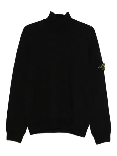STONE ISLAND "WINTER COTTON" T-NECK,K2S155100048.S00A2 V0029 BLACK
