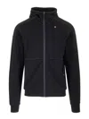 Stone Island Wool And Cotton Zip-up Fleece Sweatshirts Blue In Blue