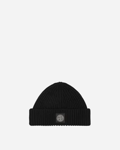 Stone Island Wool Beanie In Black