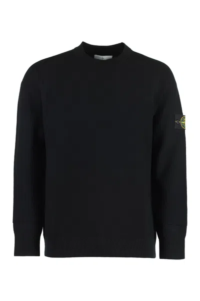 STONE ISLAND WOOL-BLEND CREW-NECK SWEATER