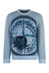 Stone Island Wool-blend Crew-neck Sweater In Blue