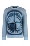 Stone Island Wool-blend Crew-neck Sweater In Light Blue