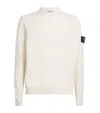 Stone Island Wool-blend Logo Patch Sweater In White