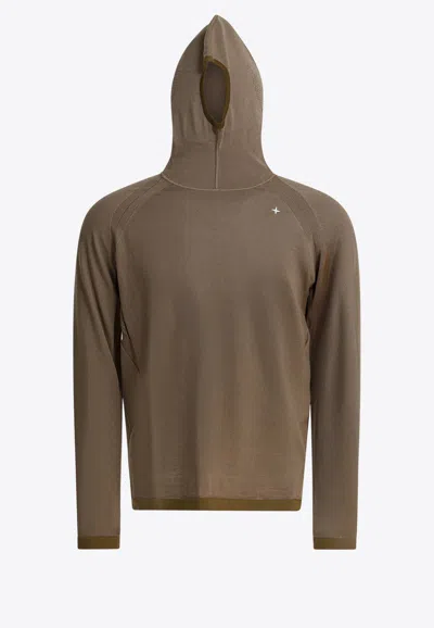 Stone Island Wool-blend Hooded Sweater In Neutral