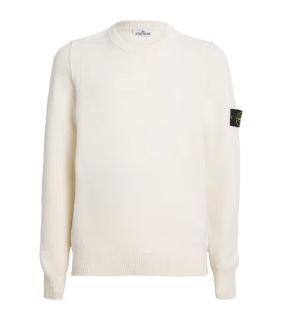 Stone Island Wool-blend Logo Patch Sweater In Neutral