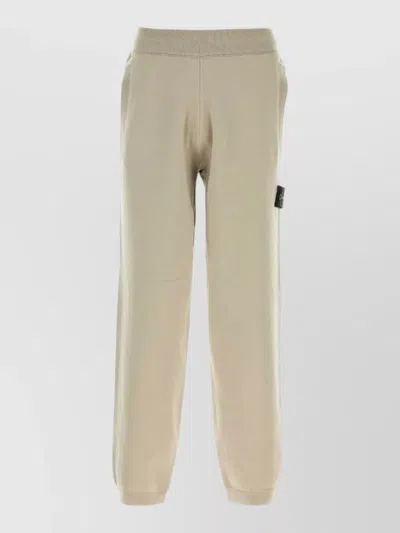 Stone Island Wool Blend Loose Fit Trousers In Neutral