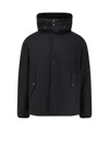 Stone Island Padded Parka Jacket Adjustable Hood In Black
